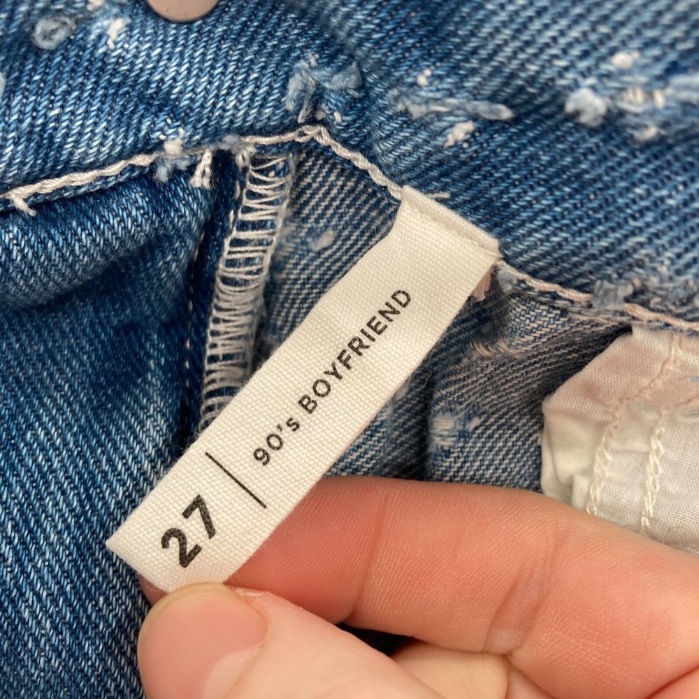 PacSun 90's Boyfriend Jeans Women's 27 Blue Distressed Denim Straight Leg Y2K - Picture 7 of 14